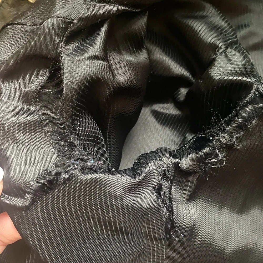 Danier Leather Black Vintage Snap Button Long Moto Blazer Jacket Size M - Picture 15 of 17